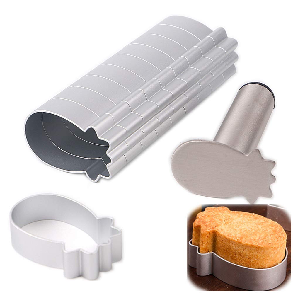LoBake Pineapple shape aluminium small cake mold stainless steel press stamp mooncake mould fondant cookie biscuit molds DIY bakery