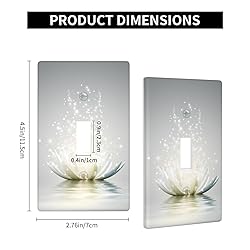 Green Lotus Flower White Decor Print Light Switch