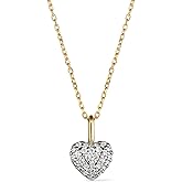 Ana Luisa Lev Puffy Heart Necklace for Women - Paperclip Chain w/ 14K Gold Plated & Silver Rhodium Plated Small Puffed Heart Pendant - Hypoallergenic, Water-Resistant, Tarnish-Free Jewelry