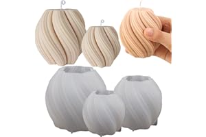 Douup 3Pcs Geometric Pillar Candle Mold, 3D Silicone Candle Molds, Irregular Wave Twisted Silicone Molds for Candles, DIY Candle Making Mold, Crafts Home Art Decoration (1494554253-65254388)