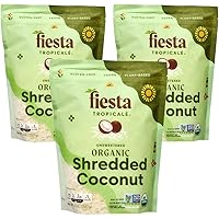 Organic Coconut Flakes Unsweetened in 8 Ounce Bag (Pack of 3) by Fiesta Tropicale