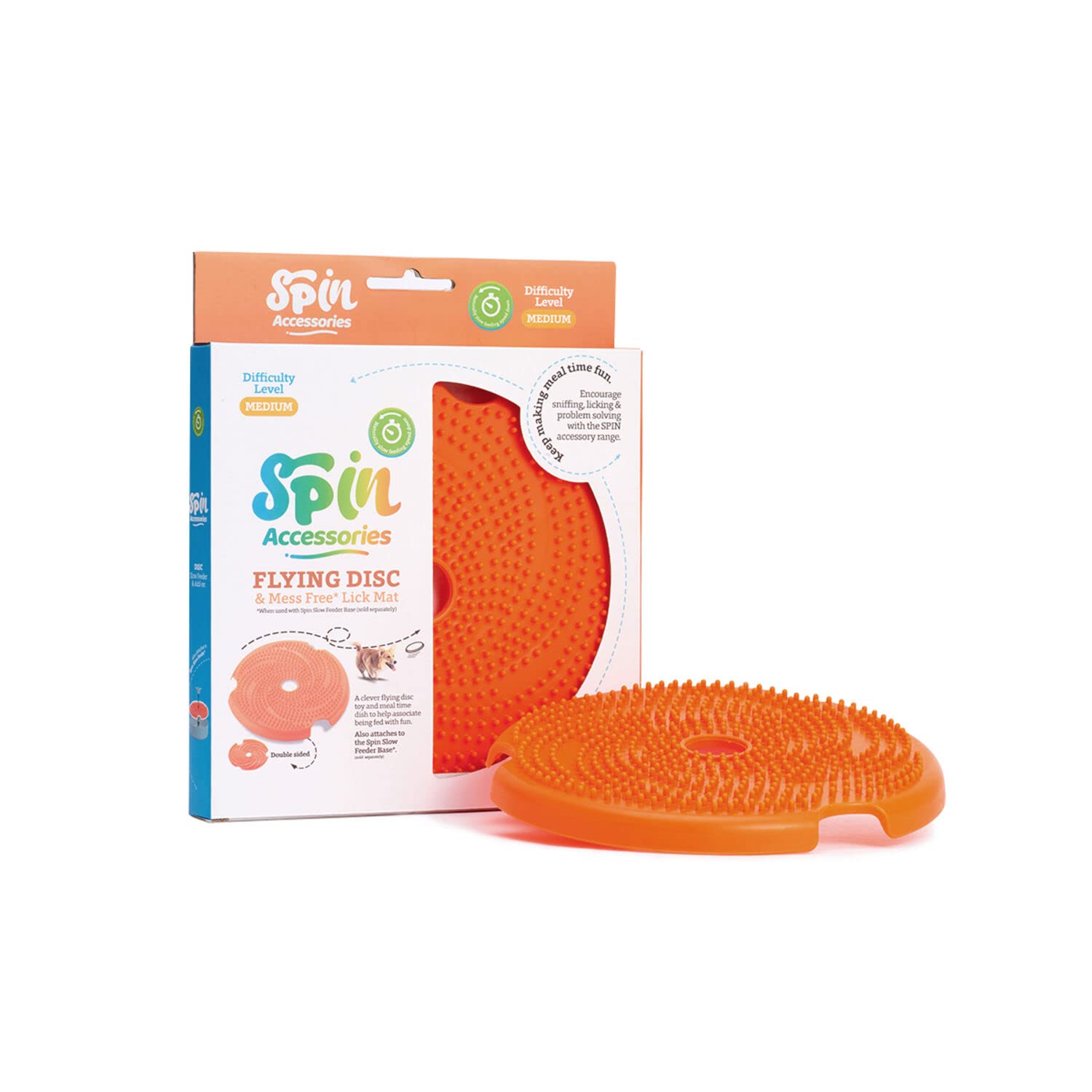 PetDreamHouse SPIN Accessories Lick Flying Disc with BPA-Free TPE - Economic Replacement Interactive Feeder Accessories, Orange — image 1