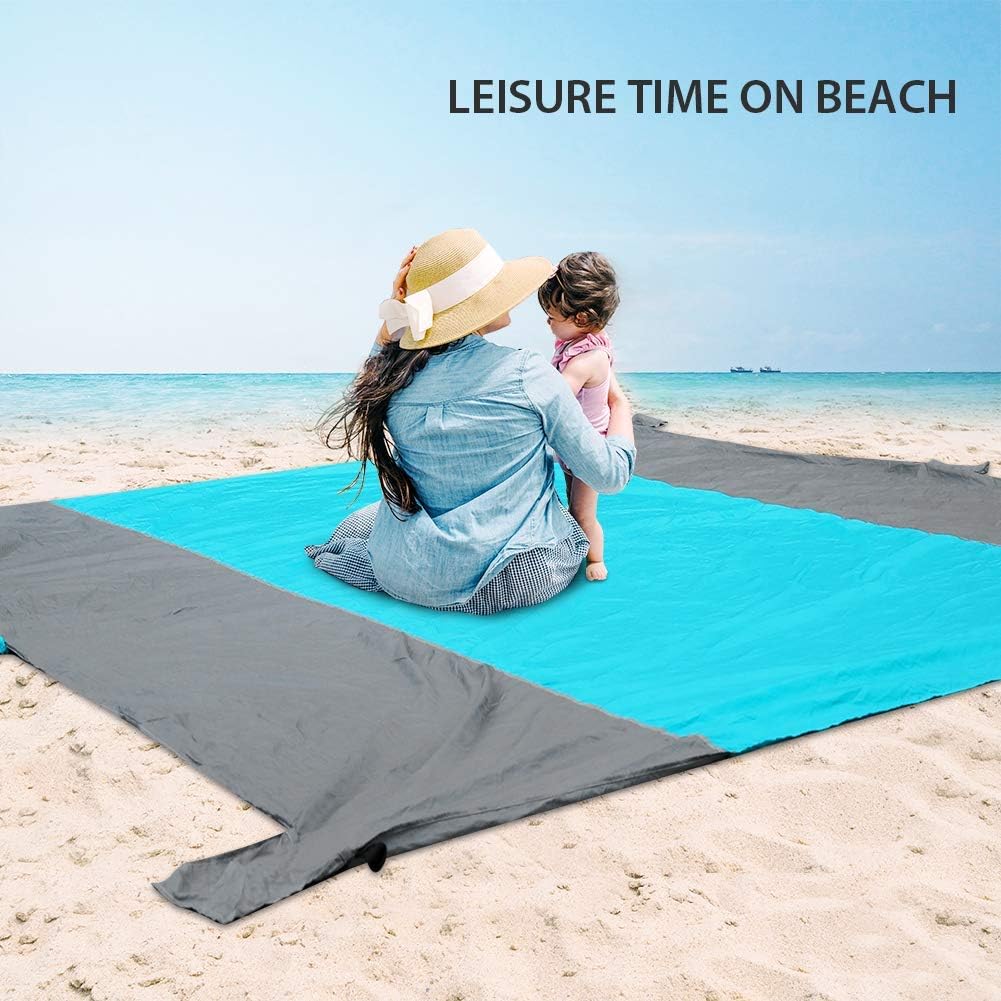 Abeter Sand Free Beach Mat Blanket Sand Proof Magic Sandless Sand Dirt & Dust Disappear Fast Dry Easy to Clean Waterproof Rug Avoid Sand Dirt and Grass Keep Everything Clean and Perfect