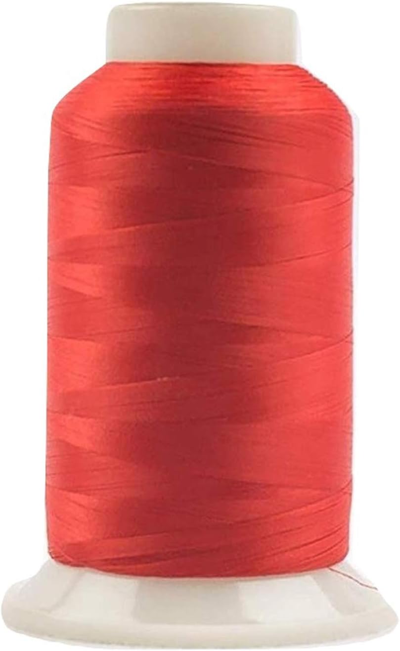 WonderFil, Specialty Threads, InvisaFil, 2-Ply Cottonized Soft Polyester, Silk-Like Thread for Fine Sewing, 100wt - Red, 2500m