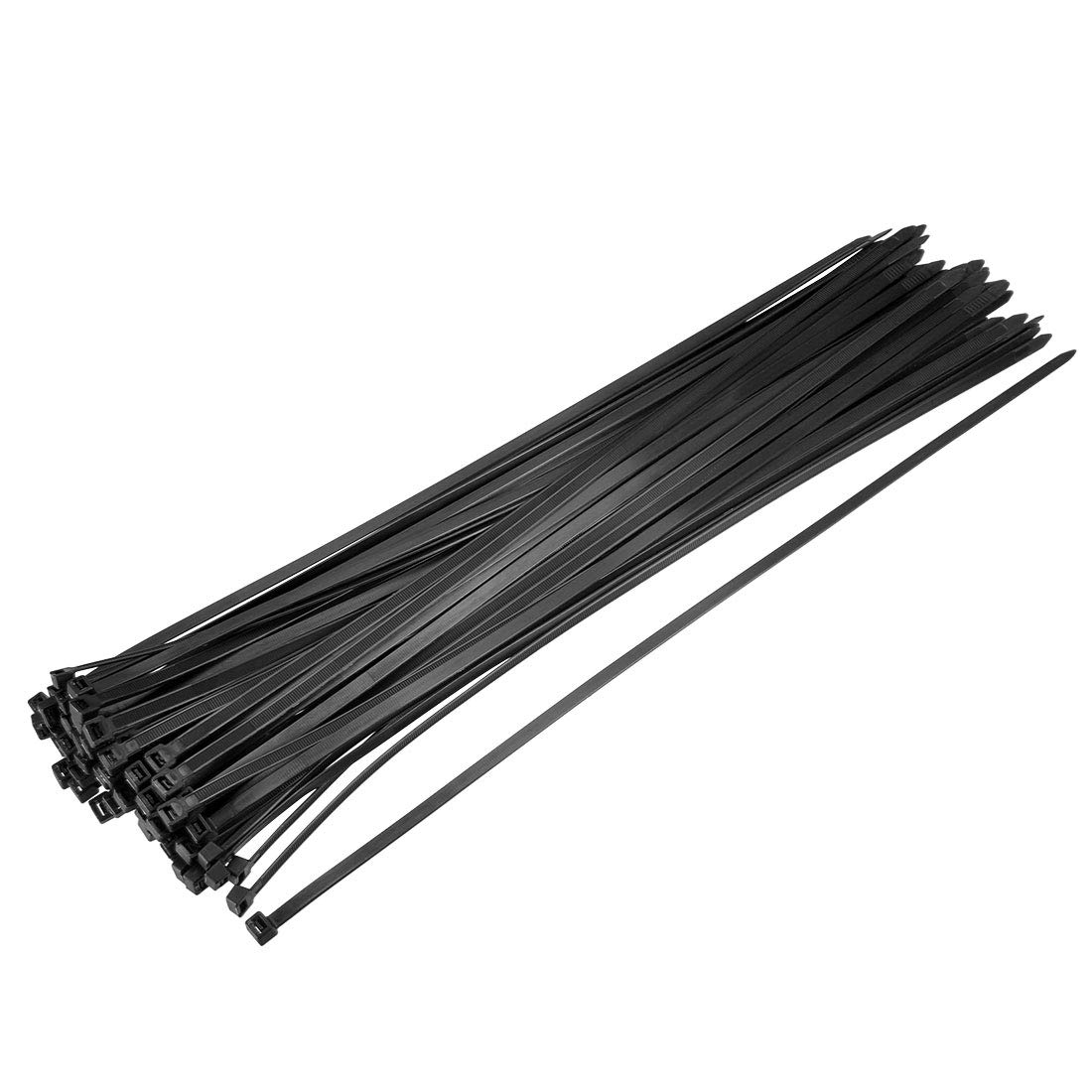 sourcing map 60pcs Cable Zip Ties 18 Inch x 0.2 Inch Self-Locking Nylon Tie Wraps Black