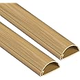 D-Line Half Round Cord Hider, Patented Cable Cover, Hide TV Wall Mount Wires, Raceway for Cords, Decorative Wire Covers, Paintable, Adhesive - 2X 1.18in W x 0.59in H x 39in L - Wood-Effect