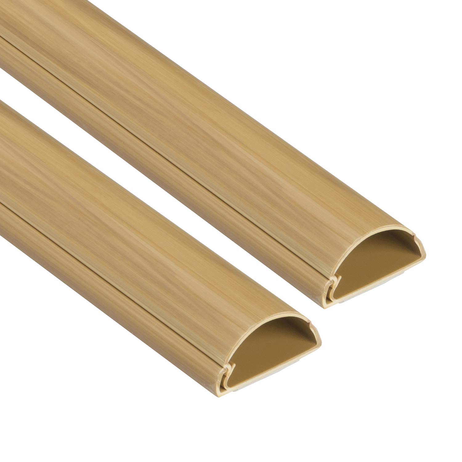 D-Line Mini Cable Trunking 2-Meter | Decorative Self-Adhesive Cable Cover | Popular Cable Management Solution | 30mm (W) x 15mm (H) – 2 x 1-Meter Lengths – Oak-Effect