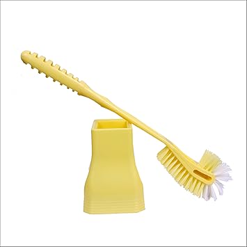 Mega Double Sided Toilet Brush for Western & Indian Toilets with Holder (1 Pc Brush+Holder)