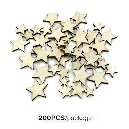 Wooden Stars Diy Crafts Decorative Handmade Embellishments