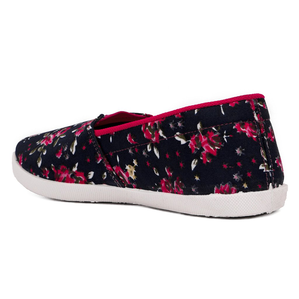 asian shoes lr-99 floural blue canvas women shoes