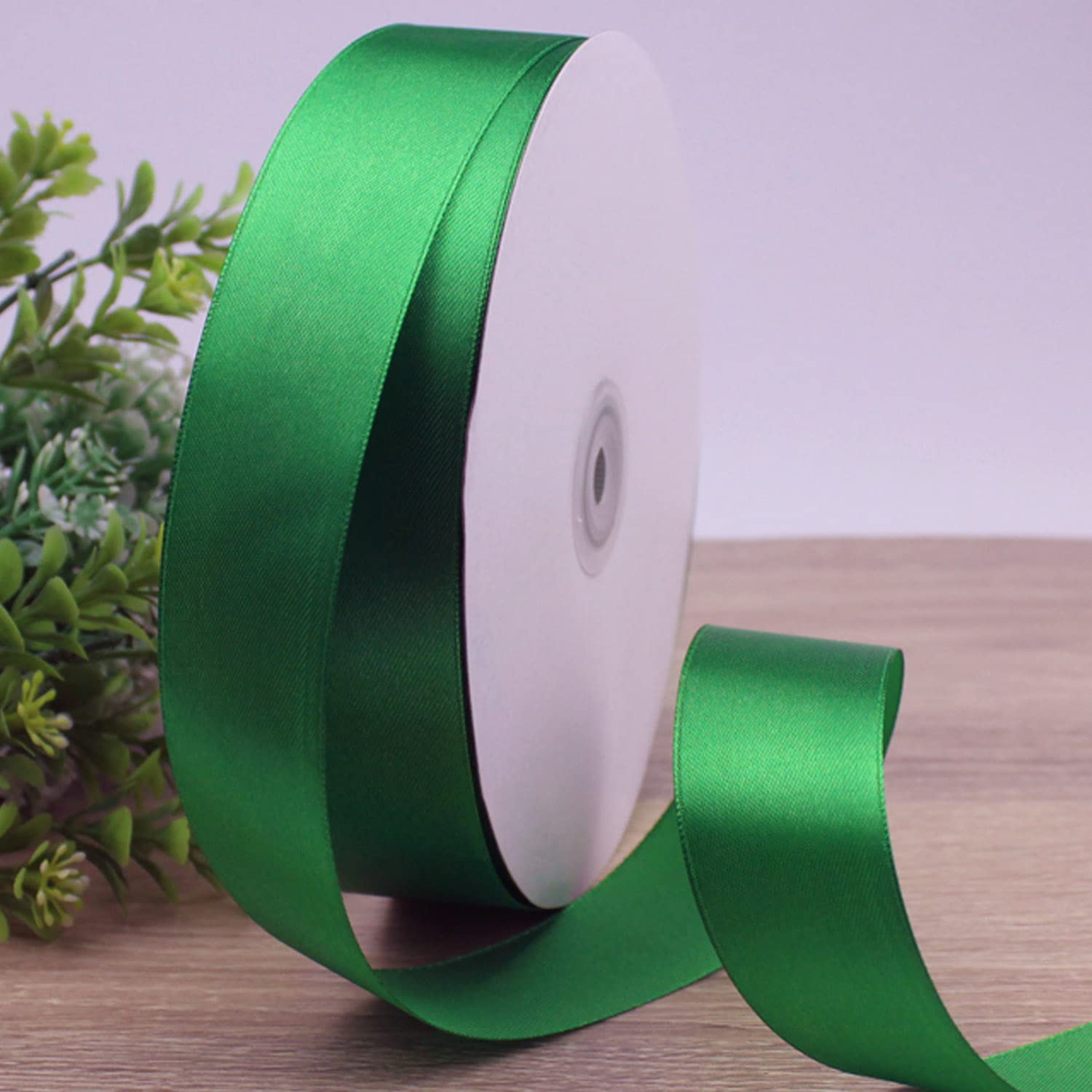 CC wonderland zone 1 Inch Blackish Green Satin Ribbon Rolls(25mm Wide x 91m Long) for Gift Wrapping,Crafting,Florist