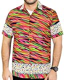 La Leela Men's Aloha Hawaiian Shirt Short Sleeve Button Down Casual Beach Party Red