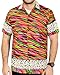 La Leela Men's Aloha Hawaiian Shirt Short Sleeve Button Down Casual Beach Party Red