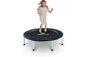 PY SUPER MODE 36 inches Toddler Trampoline - Upgraded Kids Trampoline Indoor for Ages Over 6 with 170lbs Max Load Capacity, One-Piece Jump Mat Design for Enhanced Stability