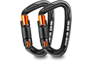 AINIKEY UIAA Certified Professional Heavy Duty Large Locking Carabiner Clips Climbing Carabiner 25kN Auto Locking Carabiner for Rock/Ice Climbing Rappelling Rescue Swing etc, D Shaped