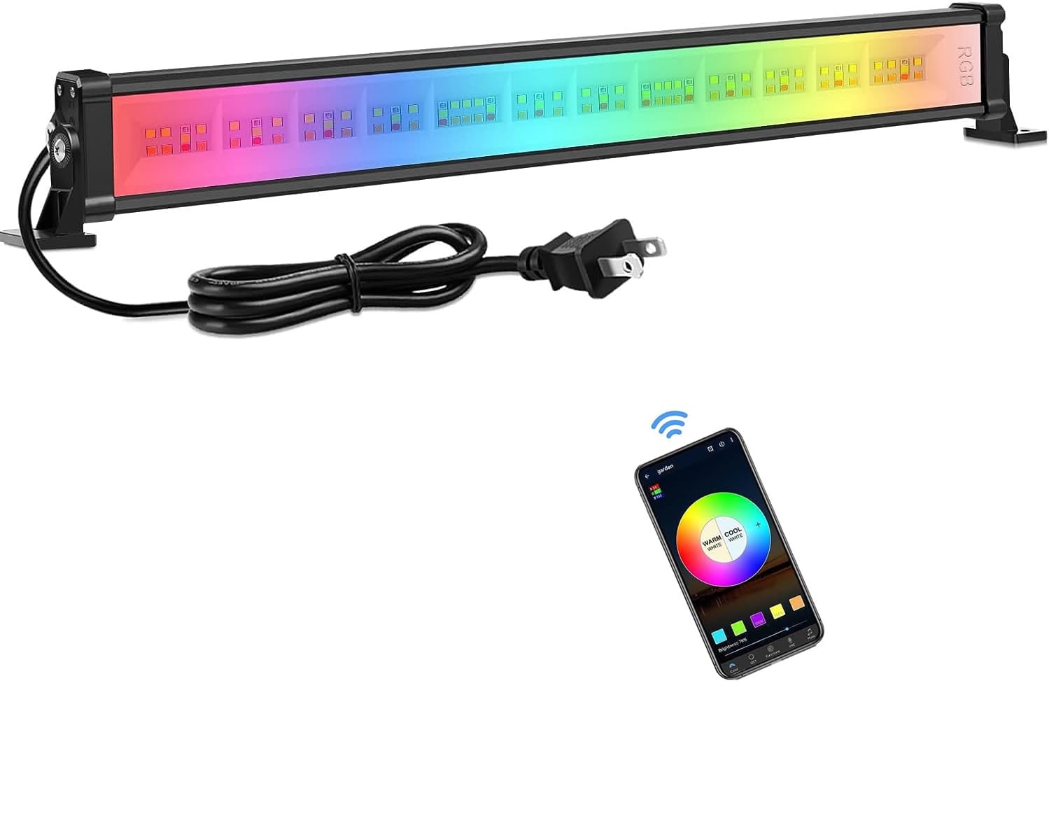 Photo 1 of MEIKEE RGB Wall Washer Light, 42W RGBCW Smart APP Waterproof LED Strip Lights Bar, Dimmable for Church Wedding Birthday Party Outdoor Stage Lighting Christmas Decoration
