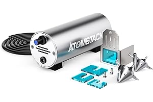 ATOMSTACK F30 Air Assist, Corded Electric Laser Engraver Laser Pump with 2M Tube for ATOMSTACK X7 PRO/S10 PRO/A10 PRO/A5 PRO, Remove Smoke Dust, Cleaner Cutting Object Edges with Airflow 10-30L /Min