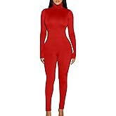 BORIFLORS Long Sleeve Jumpsuit for Women Sexy Turtleneck One Piece Bodycon Rompers Clubwear