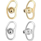 Earring Backs for Droopy Ears, JIACHARMED Locking Bullet Earring Backs Replacements for Studs Large Earring Backings 4pcs Tight Earring Lifter Backers for Heavy Earrings,Mixed Color