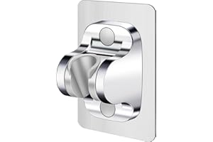 SENLIXIN Shower Head Holder Shower Wand Holder Wall Mount Adhesive Adjustable Handheld Shower Holder No Drilling Shower Head Bracket, Silver