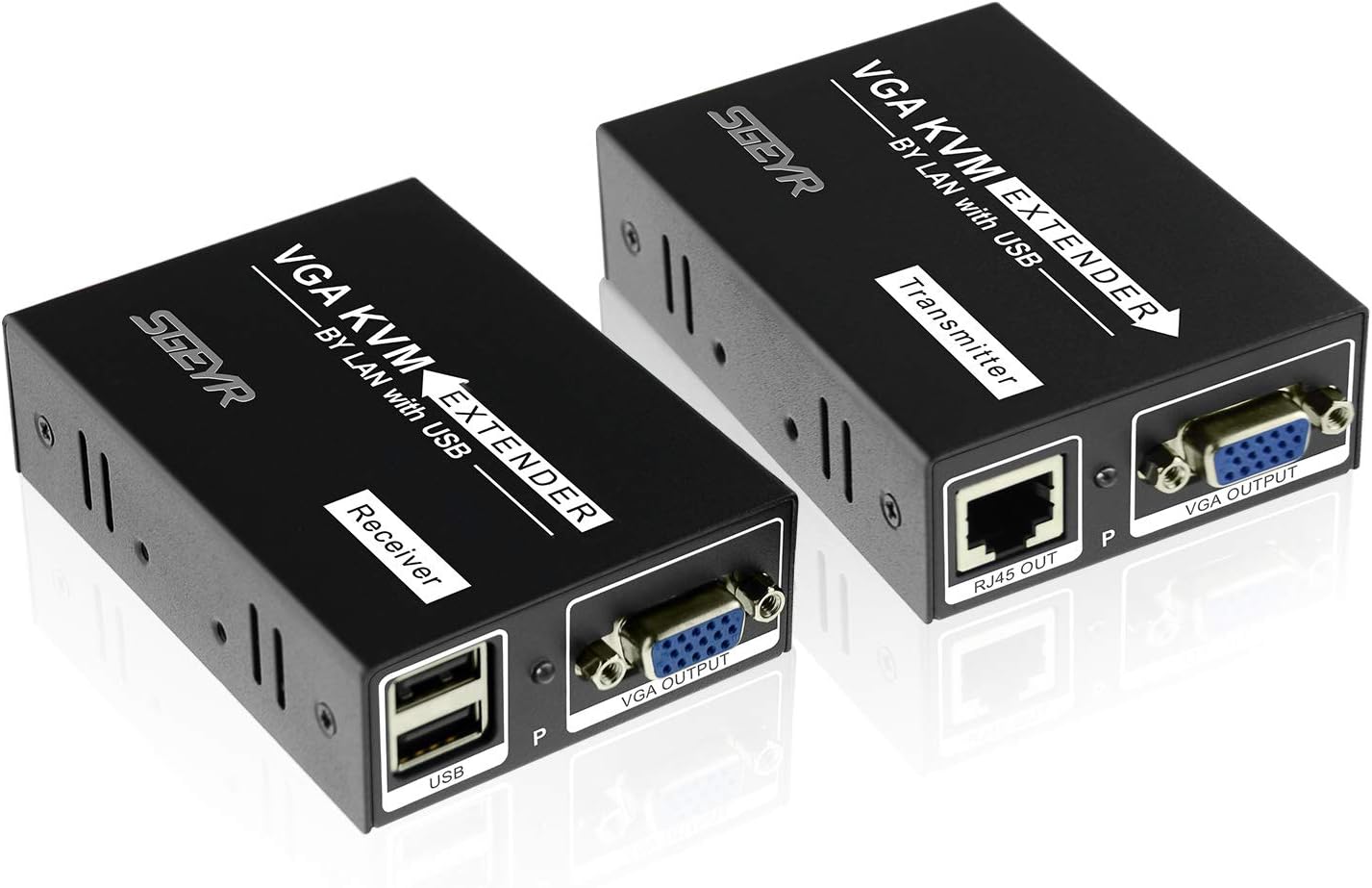 SGEYR VGA KVM Extender 200M(660FT) Over UTP Cat5 Splitter Extensor with