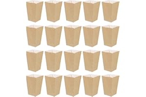 BESTOYARD 50 Pack Popcorn Box Kraft Paper 5.3 x 3.5 Inch Mini Popcorn Holder Classic Open-top Woodland Popcorn Bag Reusable Oil-Proof Snack Containers for Movie Theater Wedding Birthday Parties