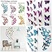 Double Wings 96 x Pcs 3D Butterfly Wall Stickers Colorful DIY Removable Art Decor Crafts for Nursery Classroom Offices Kids Girl Boy Baby Bedroom Bathroom Living Room Magnets and Sponge Glue 8 Color