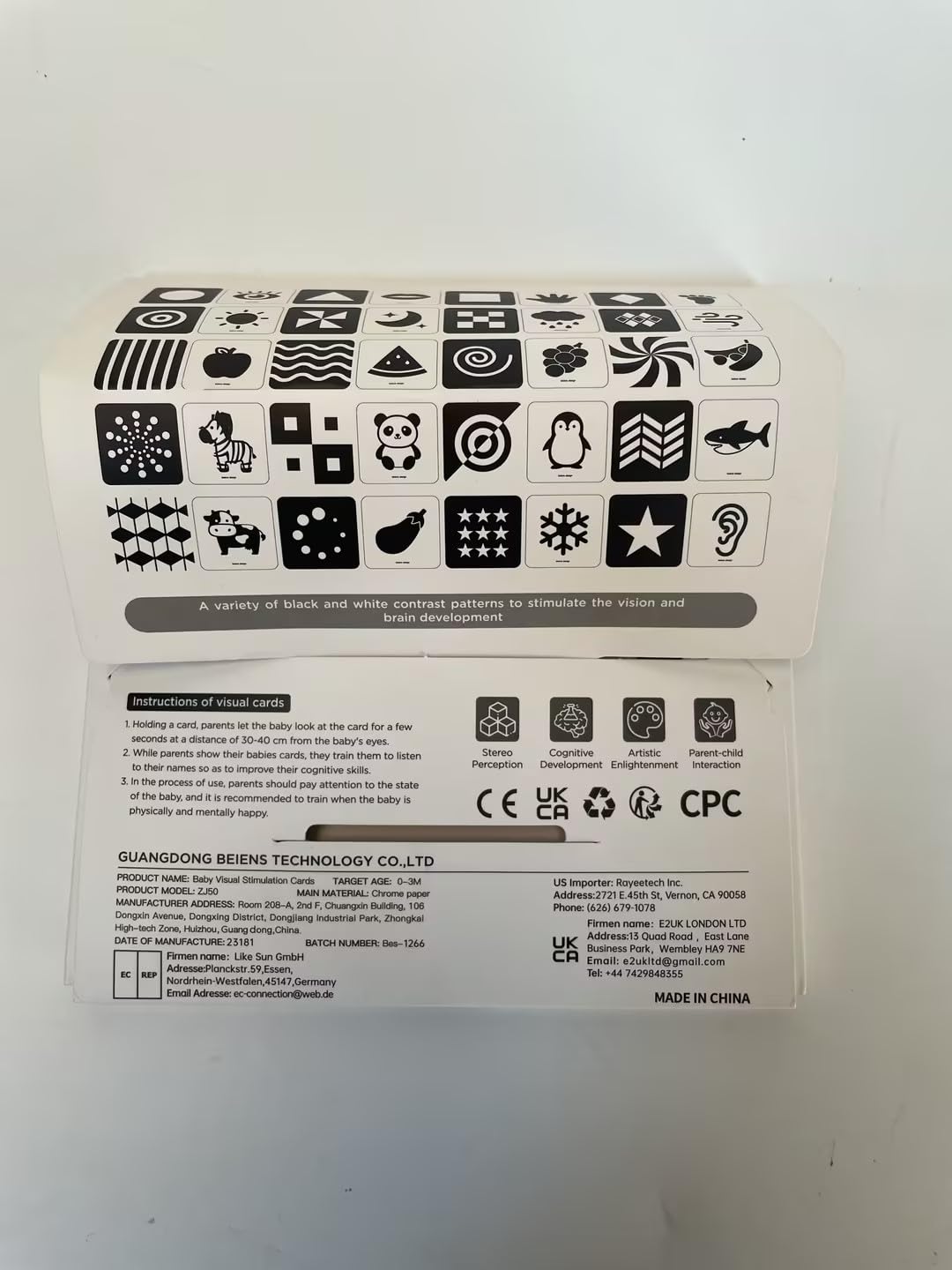 beiens High Contrast Baby Flashcards, Black White Color Newborn Brain Development Toys, Visual Stimulation Learning Activity Cards, Educational Infants Gift (Black & White(for 0-3 Months))