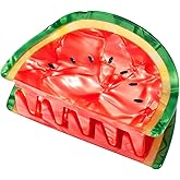 Fruit Watermelon Shaped Hair Claw Clip Fashion Summer Beach Medium Hair claw clips Strong Hold Hair Jaw Barrettes Hairpins Hair Ponytail Holder Decor Accessories for Women Girls Thin Thick Curly Fine