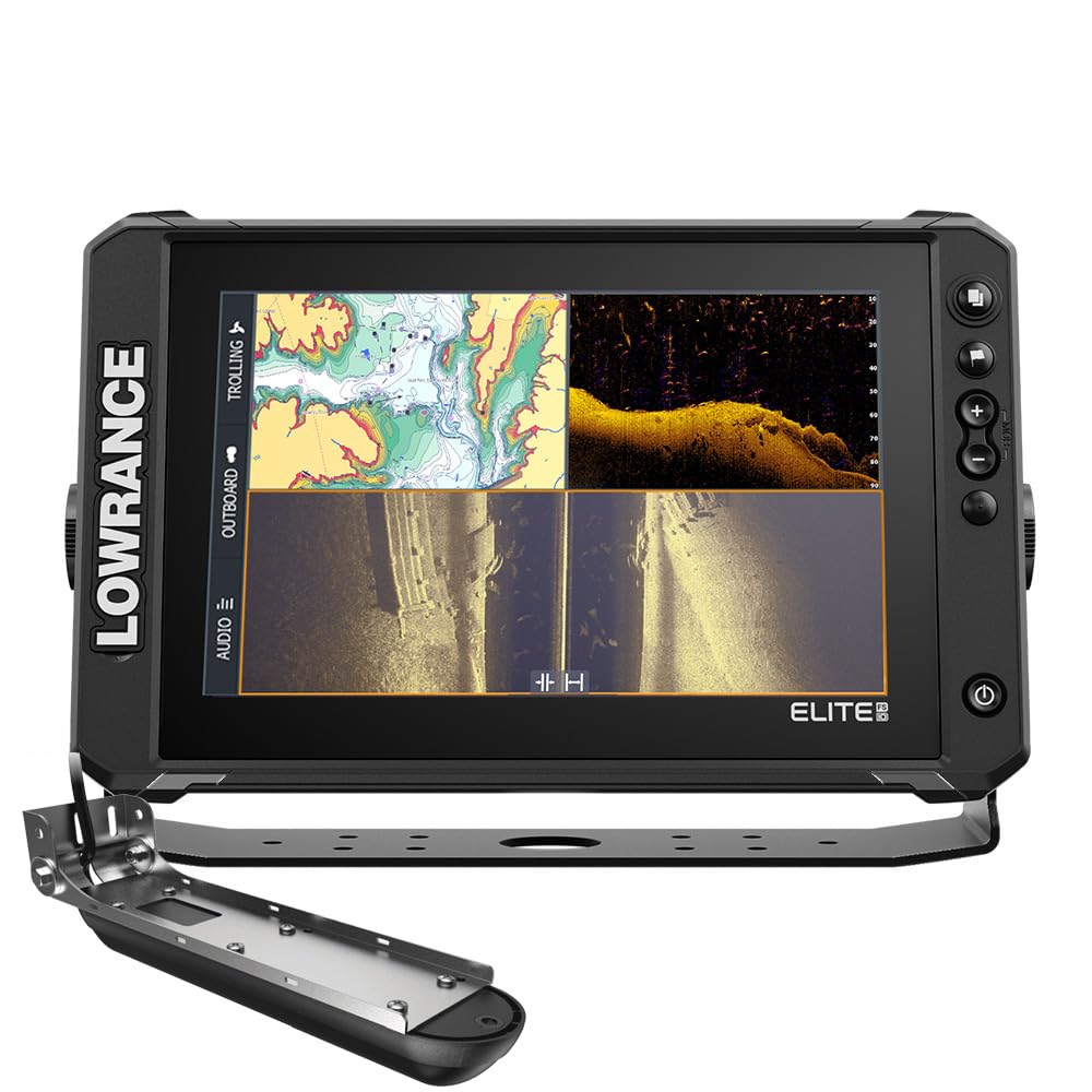 Lowrance 000-16430-001 Elite FS 10 Fishfinder with Active Imaging 3-in-1 Transducer and Preloaded CMAP Discover Onboard Charts, 10 Inch Touchscreen Display, Black Image