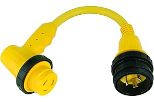 ParkPower by Marinco 1RPCRV Right Angle Adapter, 30A 125V Locking/Sealing Connector and 30A 125V Locking Male Plug