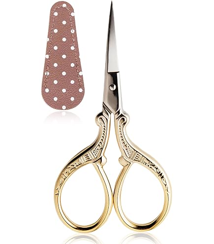 BIHRTC 4.5 Inch Small Embroidery Scissors - Sharp Pointed Tip Detail Shears With Leather Cover (for Sewing, Craft, Needlework) - View #10
