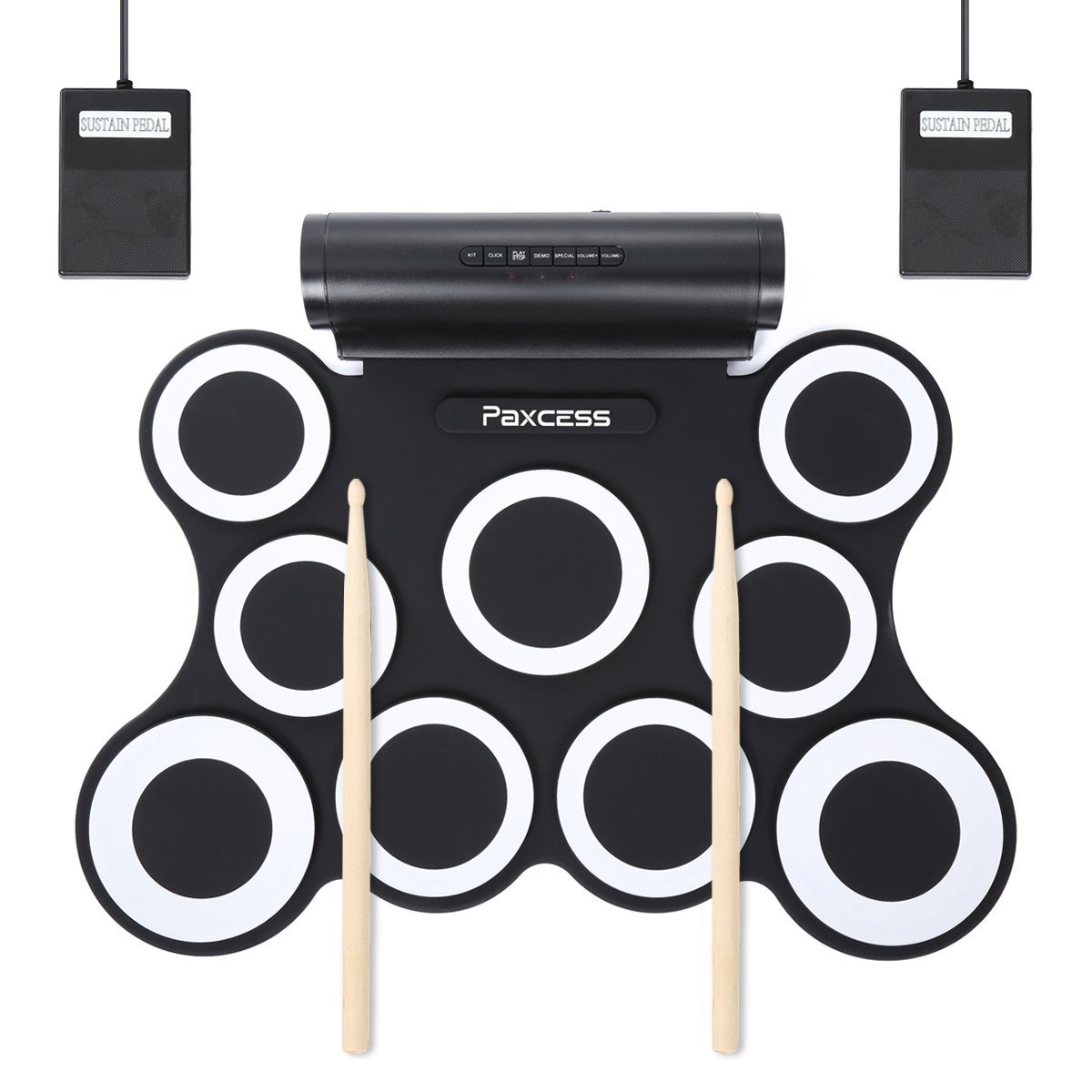 Buy Electric Drum Set, Upgraded Roll Up Drum 9 Practice Pads Electronic