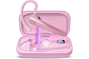 Bluetooth Headset V5.3, Bluetooth Earpiece with ENC Noise Canceling Mic, 120Hrs Talk Wireless Headset with LED Display, IP7 W