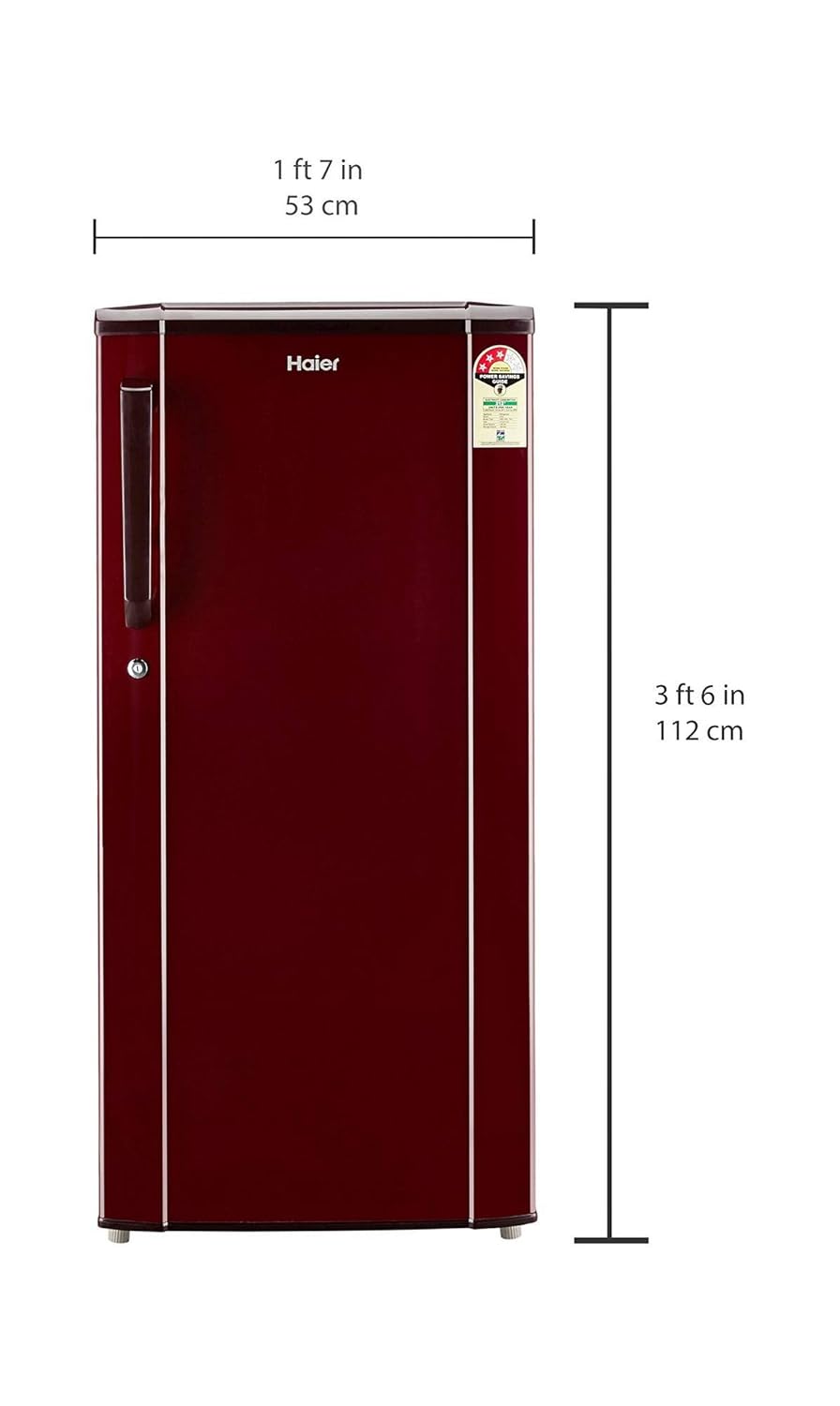 Haier 190 L 3 Star Direct Cool Single Door Refrigerator(HED-19TBR,  Basic/Burgandy Red): Amazon.in: Home & Kitchen