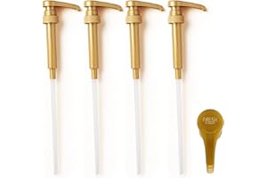 4 Pack Fresh Finest Coffee Syrup Pump Dispenser, Syrup Pump is Compatible with Torani, Davinci, Jordans Skinny Syrups, Fits 2