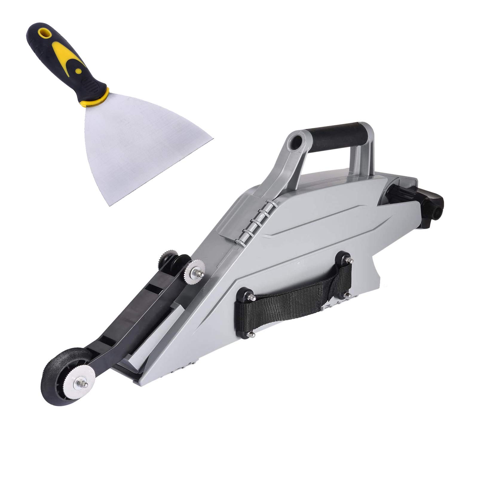 Drywall Banjo Taping Tool, Gypsum Board Joint Tool, Flat Box Finishing Set with Reversible Inside Co