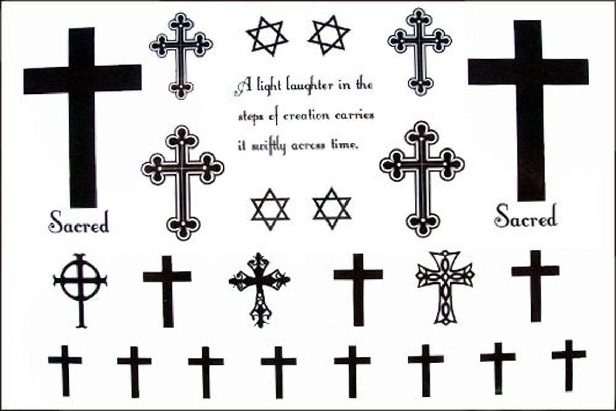 Amazon com Supperb Temporary  Tattoos  Cross  Tattoos  