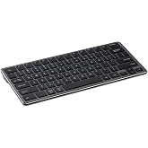 Amazon Basics Portable Wireless Keyboard, Bluetooth &amp; 2.4G, Compatible with PC, MacOS, Laptop, Tablet, Smartphone, Rechargeable, Quiet Typing
