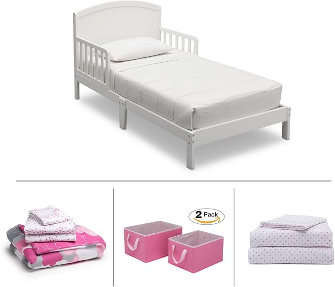 Delta Children Toddler Bedroom Set, Girls 4Piece (White