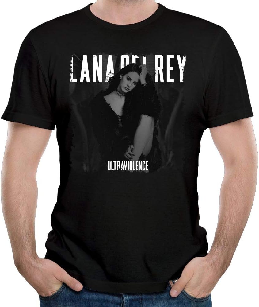 MJCoulombe Mans Lana Del Rey Short Sleeve Top T-Shirt Young Music Band T-Shirts Black