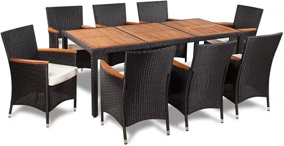 BLXCOMUS - Juego de Mesa de Comedor para Exterior (17 Piezas