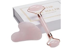 XYZBSTAR Jade Roller for Face, Facial Roller Massager Skin Care Tool, Gua Sha Facial Tools for Face, Neck, Eyes, Reduce Puffiness of The Skin (APink)