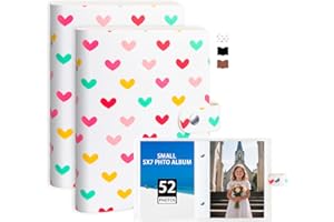 2 Pack Small Photo Album 5x7 Holds 52 Pictures Leather Cover 5x7 Album Mini Picture Book Acid Free Inner Pages 5 X 7 Portable