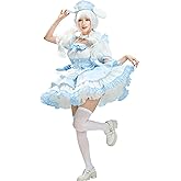 miccostumes Women's Costume Anime Doll Nurse Cosplay Lolita Set Top and Skirt with Apron and Hat Halloween