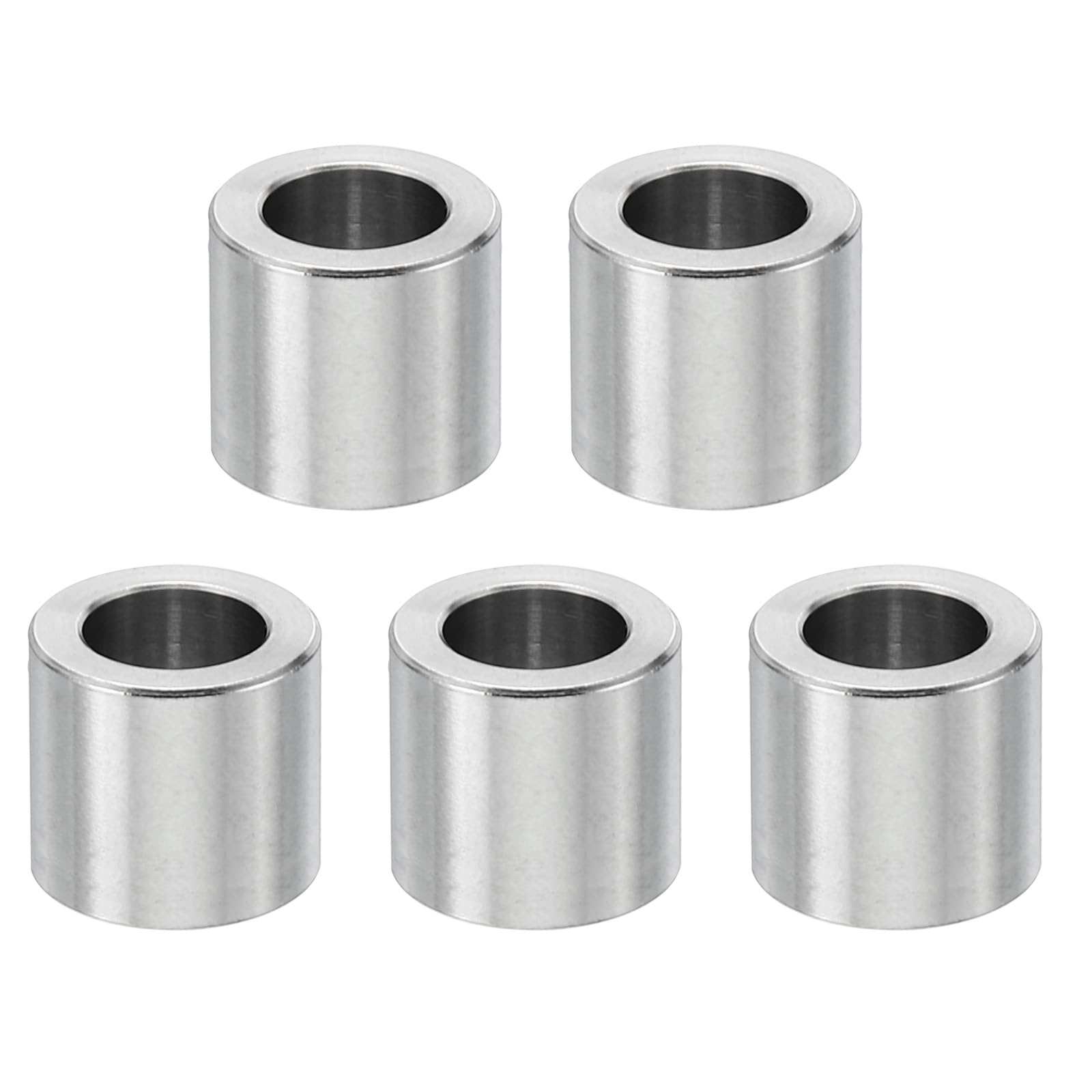PATIKIL M6 Stainless Steel Spacers, 5 Pcs Metal Spacer Stainless Steel 6.2mm ID x 10mm OD x 10mm L Spacer Screw Standoff Round for 1/4" or M6 Screw Bolts
