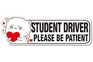 PICASSOSKY Student Driver Please Be Patient Magnet Decal Safety Signs for New Driver Magnet for Car for Girl，Student Driver Magnet for Car，Student Driver Signs for Car