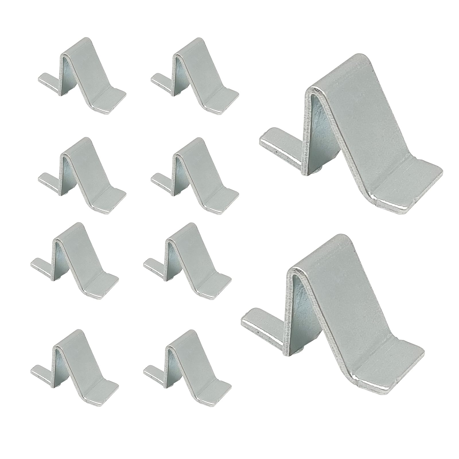 Photo 1 of 10 Pack Adjustable Steel Shelf Clips for Pilasters, Easy Snap-in Shelf Supports & Heavy Duty Shelf Pins for Metal Cabinet, Bookcase, Kitchen, Safe Organization - Silver