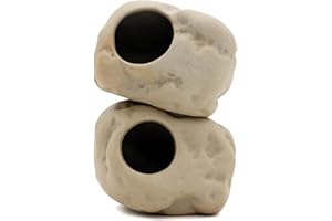 pewyoke Ceramic Aquarium Decorations, Stackable Rock Caves Betta Fish Tank Accessories Rock Cave Decor (101x2)