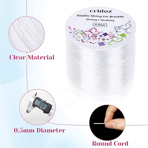 Stretchy String for Bracelets, Cridoz Clear Elastic String